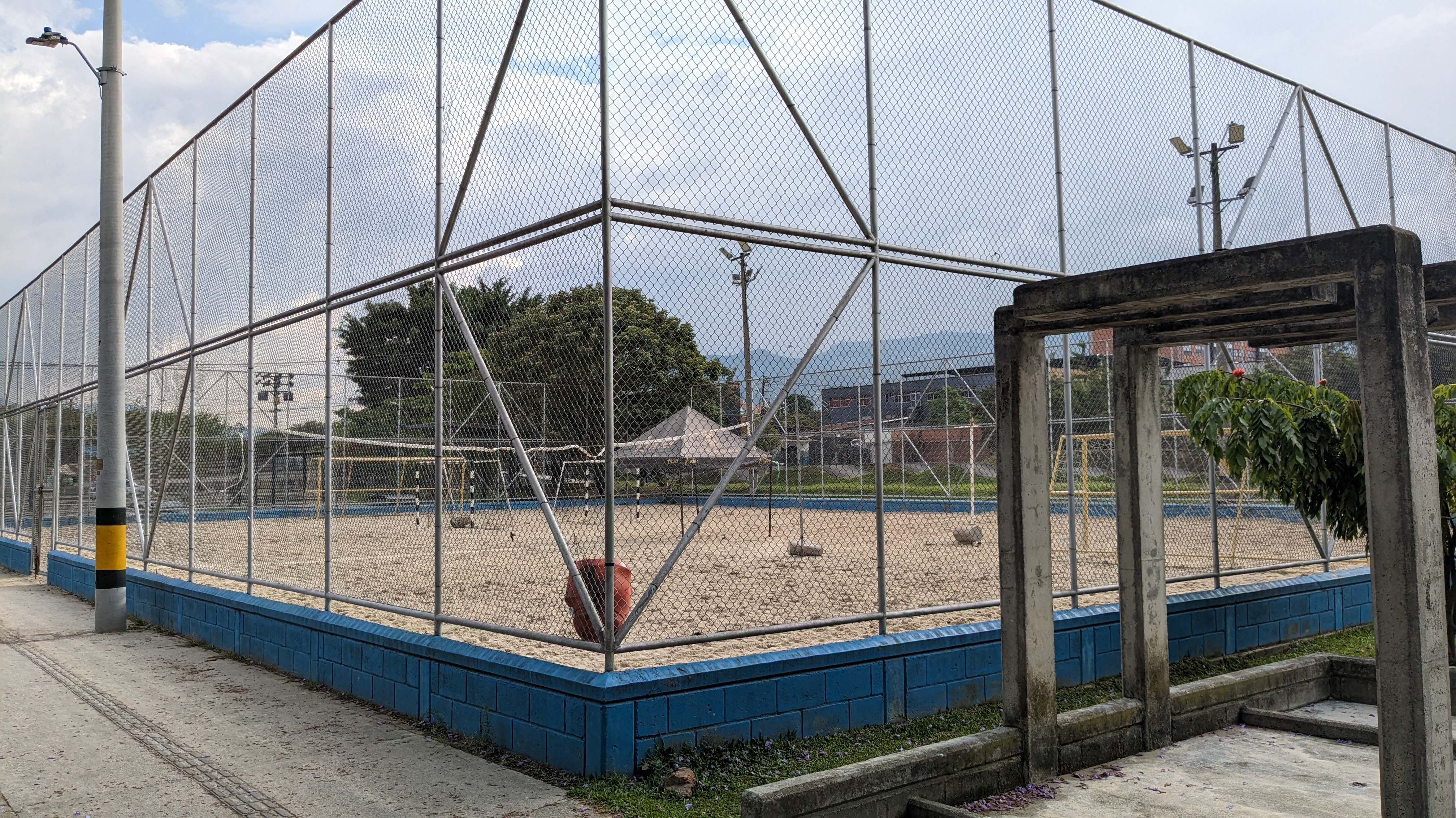 Beach volleyball and soccer area