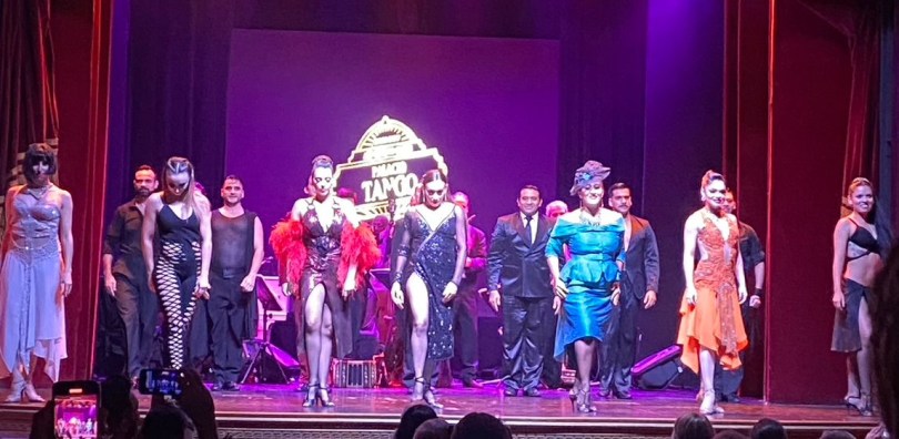 The ensemble of dancers on stage at the end of the show