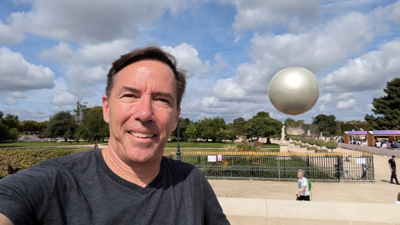 Me with the Olympic cauldron far in the background